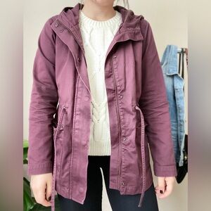 Maroon Hooded Jacket